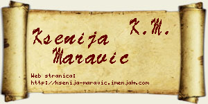 Ksenija Maravić vizit kartica